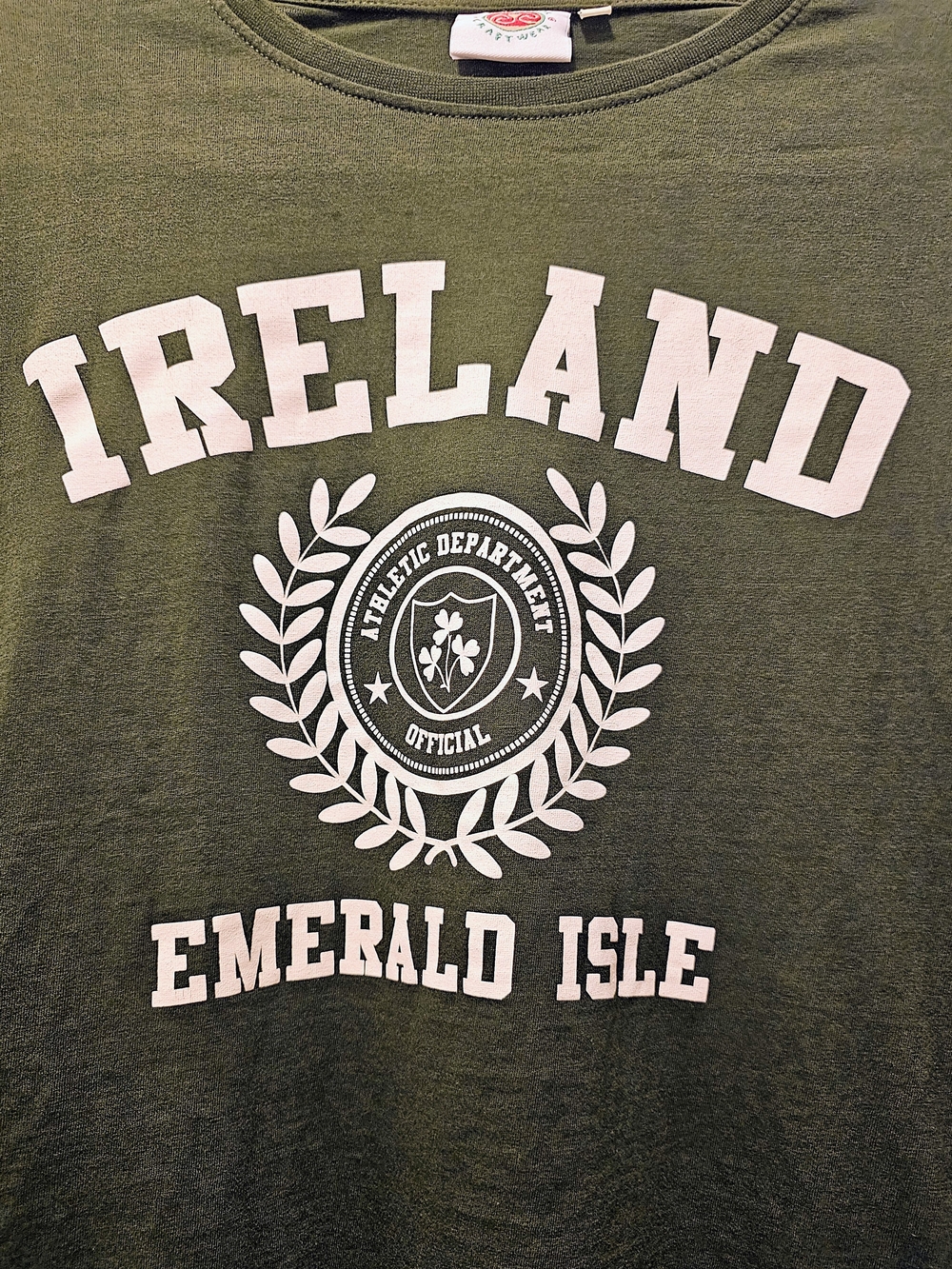 Ireland Emerald‎ Isle Green Graphic Short Sleeve T Shirt Size L Athletic - Picture 6 of 6